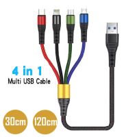 4 in 1 USB Type C Cable for iPhone 14 Pro Max 3 in 1 USB Charging Cable 2 in 1 Micro Cable for Samsung Xiaomi Huawei More