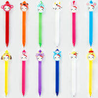 Sanrio Cartoon Gel Pen Para Crianças, Kawaii Estudantes Papelaria, Escrita E Ferramentas De Pintura, Escola E Escritório, Preto 0.5, 12ชิ้น,24ชิ้น