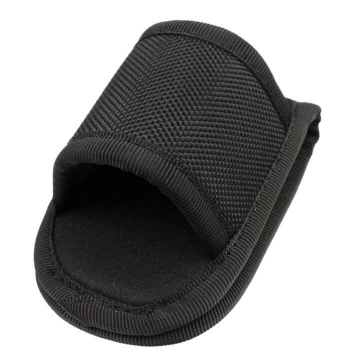 Nylon Weave PU Leather Flashlight Pouch Holster Duty Belt Open Top D Cell Compact Light Holders