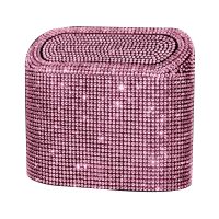 Accessories Easy Install Storage Box Plastic Clean Car Trash Can Fashion DIY Hanging Basket With Rhinestones Bling Rectangular