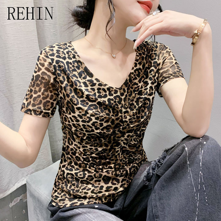 rehin-เสื้อยืดคอวีผู้หญิง-เสื้อยืดคอวีสว่านร้อนเข้ารูปพอดีใส่ได้หลายโอกาส-s-3xl-เสื้อนอกที่ใส่เข้ากับทุกชุด