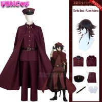 Tetchou Suehiro Cosplay Costume Wig Bungo Stray Dogs Season 4 Hunting Dogs Team Red Uniform Brown Hair Anime Hat Gloves Cloak