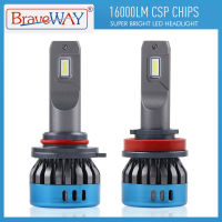 BraveWay Auto โคมไฟ LED ชิป H1 H4 H7 H8 H11 9005 HB3 9006 HB4 รถ LED ไฟหน้าหลอดไฟหมอก 16000LM 6500K 50W Conversion Kit-jjjvjvjyvuyvksbjd