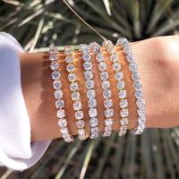 Bracelet de tennis pour femmes couleur argent 4mm 18cm CZ bijoux à la mode cadeau de mariage vente en gros S4777