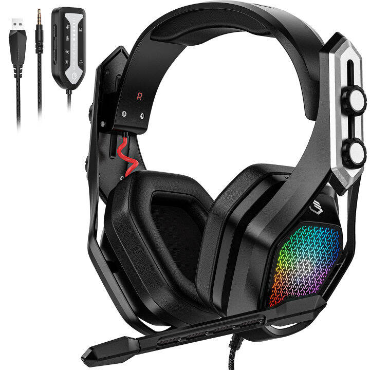 Mpow Iron Gaming Headset 7.1 Surround Sound Wired 3.5mm & USB