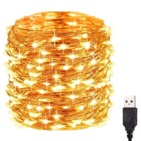 USB String Light Outdoor Fairy Light Christmas Holiday Festive Decoration Portable Home Party Decorative Garland Warm Lights