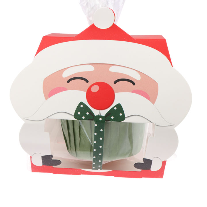 บาหลีถุงคุกกี้รูปซานตาคลอส8ชิ้น-มีที่รัดสายกล่องลูกอมนูกัตอุปกรณ์บรรจุภัณฑ์ของขวัญของตกแต่งงานปาร์ตี้คริสมาสต์ปีใหม่