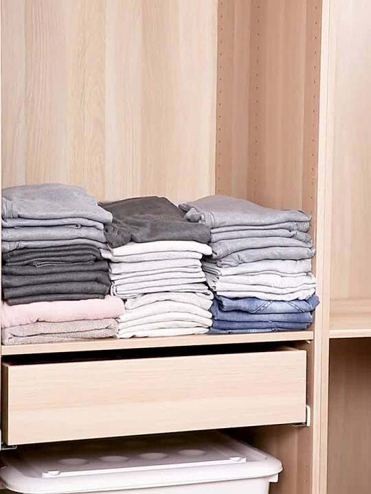 GGMM Wardrobe Wardrobe Storage Basket Stackable Pullout MultiSpecification Clothes Layered