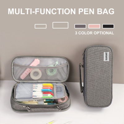 กระเป๋าเครื่องเขียนในโรงเรียนกล่องดินสอผ้าใบแบบพกพาดินสอความจุขนาดใหญ่กล่องดินสอ S สำหรับถุงเครื่องสำอางหญิงนักเรียนปากกาแท่งใหญ่ของขวัญ