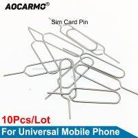 Aocarmo 10Pcs Sim Card Tray Open Pin Needle Key Tool For iPhone For Samsung For Redmi For Universal Mobile Phone SIM Tools