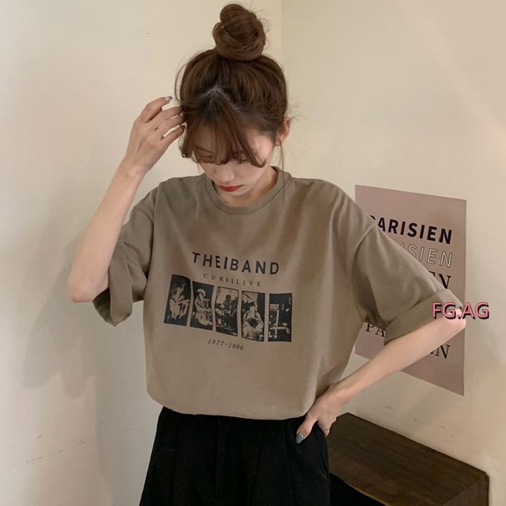 lune-2270-เสื้อยืดลายการ์ตูนไซส์ใหญ่-oversize-tshirt-เสื้อผ้าสาวอวบแฟชั่น-เสื้อยืดทรงหลวมสไตล์เกาหลี