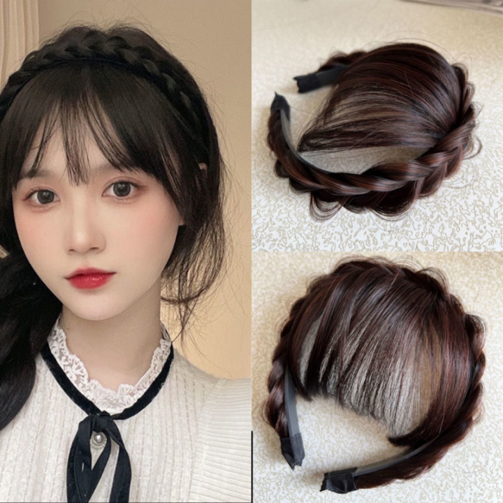 Băng Đô Tóc Mái Bằng Tổng Hợp Tóc Gọn Gàng Phụ Kiện Đội Đầu Bện Hai Hàng Cô Gái Vô Hình Thiên Nhiên Băng Đô Tóc Mái Bằng Tổng Hợp Tóc Gọn Gàng Phụ Kiện Đội Đầu Bện Hai Hàng Cô Gái Vô Hình Thiên Nhiên