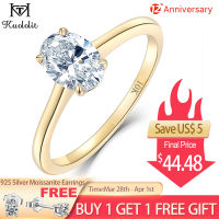 Kuololit 585 14K Yellow Gold 1.5CT 1.0CT Moissanite Rings for Women Handmade Oval Rings Engagement Bride Gift Fine Jewelry New