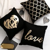 【CW】 Leaves Cushion Brozing Gold Foil Pillows Throw Almofadas Decorativas Para Sofa