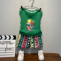 Boy Summer Clothing Vest Suit 2022 New Trendy Childrens Summer Sleeveless Baby Sports Two-Piece Set