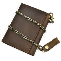 การค้าต่างประเทศ Hot Crazy Horse Leather Wallet กระเป๋าสตางค์หนังแท้แบบสั้นกระเป๋าใส่เหรียญผู้ชายย้อนยุคกระเป๋าสตางค์หนังวัวแบบลำลองสามพับ