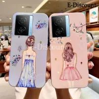 เคสโทรศัพท์ Nillkin เคสสำหรับ VIVO IQOO Z7X ลายศิลปะหรูหราเคสมือถือไลท์สีฟ้าสำหรับ VIVO IQOOZ7X ฝาหลังเด็กผู้หญิงปลอกซิลิโคนดอกไม้