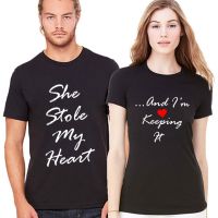 Comic She Stole My Heart ...And IM Keeping It T-Shirt His &amp; Her Tshirt Valentine Funny Couples T Shirt Matching Couple Clothing