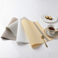 ✈☁ 2022 new simple striped pvc placemat heat insulation pad household disposable table western food pad coaster wholesale