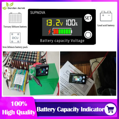 เครื่องวัดแรงดันไฟฟ้ากระแสตรง 8-100v แบตเตอรี่ลิเธียมกรดตะกั่วเครื่องวัดความจุเครื่องวัดแรงดันไฟฟ้ารถยนต์ไฟฟ้าจอ LCD สี