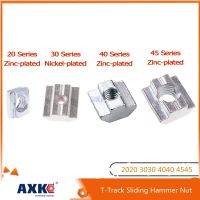 AXK 2020 3030 4040 4545 Aluminum Extrusion Profile T Block Square Nuts M3 M4 M5 M6 M8 M10 T-Track Sliding Hammer Nut T Slot Nut Hand Tool Parts Access