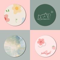 Round Mouse Pad Small Cute Girl Anime Cartoon Home Office Thickened Anti-Slip Portable Desk Mat