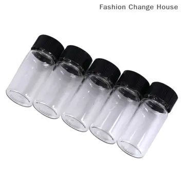 10 PCS Clear Glass Bottles with Lids Boston Round Sample Bottles for Juice  Ginger Shots Oils Whiskey Liquids Mini Travel Bottle