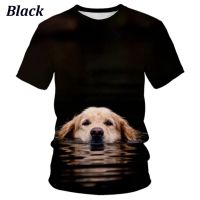 2023 NewNew Golden Retriever Theme เสื้อยืดแขนสั้นสำหรับผู้ชายและผู้หญิงในฤดูร้อน