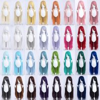 100cm Long Straight Cosplay Wig Anime Compatible Universal Omnipotent Solid Color Heat Resistant Synthetic Hair Wigs   Wig Cap