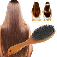 Natural Boar Bristle Brush Comb Anti-static Oval Hairdressing Hair Styly Comb