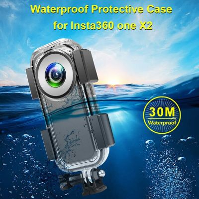 ฝาแข็งดำน้ำซองกันน้ำ Insta360 30ม. กล่องป้องกันใต้น้ำสำหรับ Insta360หนึ่ง X2กล้องพาโนรามาอุปกรณ์เสริม