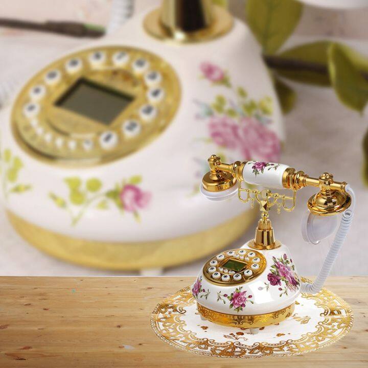 retro-vintage-antique-style-floral-ceramic-home-decor-desk-telephone-phone