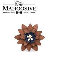 Mahoosive Fashion Brooch Pins Flowers Wood Enamel Lapel Pin For Girl Women Wooden Broches Collar Badge Wedding decor