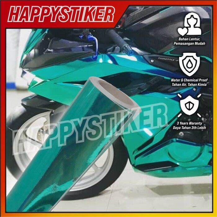 STIKER SKOTLET TOSCA METALIK CHROME motor 1roll murah full body keren