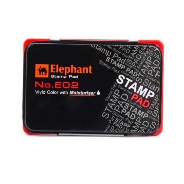 elephant-ตราช้าง-แท่นประทับ-รุ่น-e02r-สีแดง-หมึกเติม-ตรายาง-ตลับโลหะ-แข็งแรง-ทนทาน-น้ำหนักเบา-กระจายน้ำหมึกได้ดี