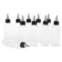 10 x 100ml Plastic Liquid Ink Pigment Painting Empty Squeeze Tip Applicator Bottles with Twist Top Cap Travel Size Bottles Containers