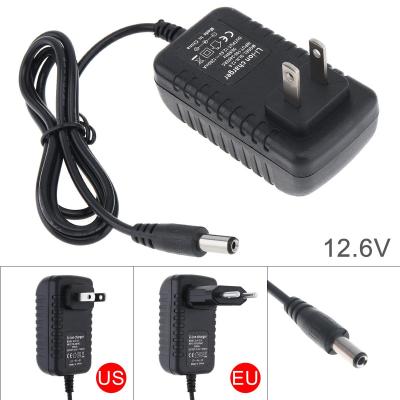 ปลั๊กอเนกประสงค์สำหรับพร้อมปลั๊ก EU Charger Adaptor ไฟฟ้าไฟฟ้ากระแสตรง12.6โวลต์สำหรับสว่านไฟฟ้าลิเธียมไขควงประแจ