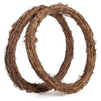 THLH7J 2PCS 14 Inch Grapevine Wreaths Vine Branch Wreath Rattan Wreath Garland for DIY Christmas Craft or Wedding Decors