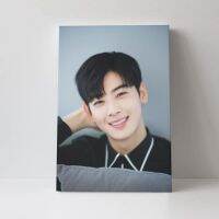 16 * 24in(40*60Cm) Cha EunWoo ของตกแต่งผนังบ้านผ้าใบวาดภาพไร้กรอบโปสเตอร์ศิลปะของขวัญสำหรับชายและหญิงห้องนอน