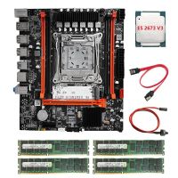 1 Set X99H Motherboard+E5 2673 V3 CPU+4X4G DDR3 RAM+Switch/SATA Line DDR3X4 ECC RAM Slot