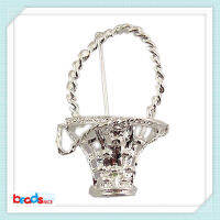 Beadsnice ID24255 in stock item vintage brooch flower basket fashion brooch goldsilver jewelry wholesale