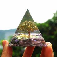 Tree Of Life Orgone พีระมิด Amethyst Peridot Healing คริสตัล Chakra Reiki Energy Generator คริสตัลธรรมชาติหินสมาธิ