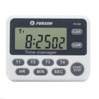 Sun Chase 100 Hours Four Channels นาฬิกาจับเวลาถอยหลัง Kitchen Learning Timer นาฬิกาเตือน PS-396-Piejt