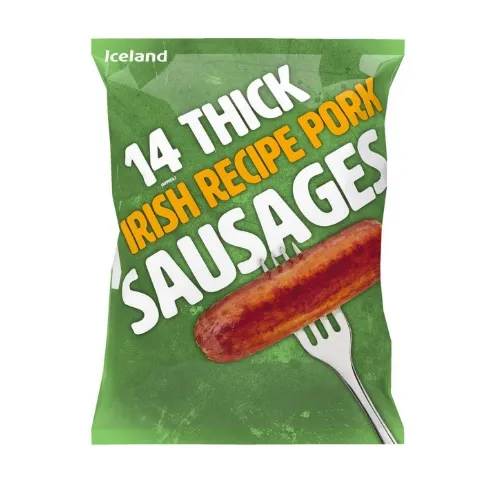 Iceland Sausages Thick Irish Pork 800g (Frozen shipping) จัดส่งด้วยรถ