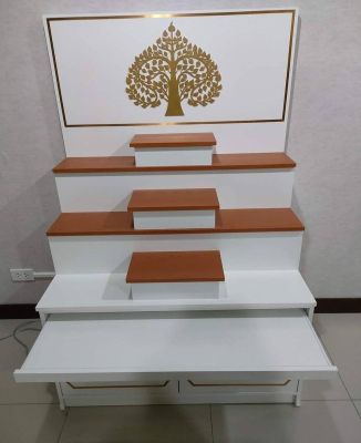 โต๊ะหมู่บูชา YAMATO 100 CM // MODEL : TMB-0055 ดีไซน์สวยหรู สไตล์โมเดิร์น 2 บานเปิด 1 ลิ้นชักวางของไหว้ ขนาด 100x60x170  CM