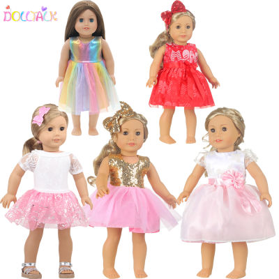 5 Sets American 18 Inch Girl Doll Clothes Unicorn Tree Mickey Clothes Dress Set For 43cm New Born Baby&amp;OG,Doll Accessories Gift