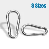 Soccerhouse 1 Piece M4-M12 Stainless Steel Spring Hook Climbing Fast Hanging Buckle Snap Carabiner