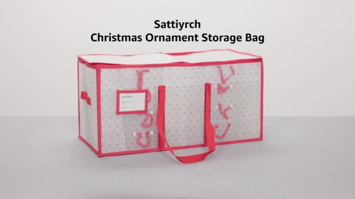 Sattiyrch Plastic Christmas Ornament Storage Box with Dual Zipper  Closure