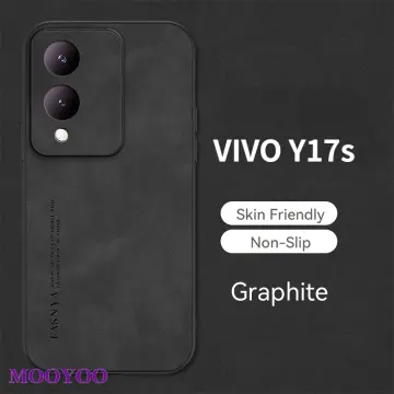 For vivo Y17s, Shockproof Luxury Business Retro Leather Soft Rubber Case  Cover