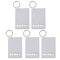 5 Pcs Wooden Hardboard Keychains Double Side Blank Square Keychains Sublimation Heat Transfer Keychains